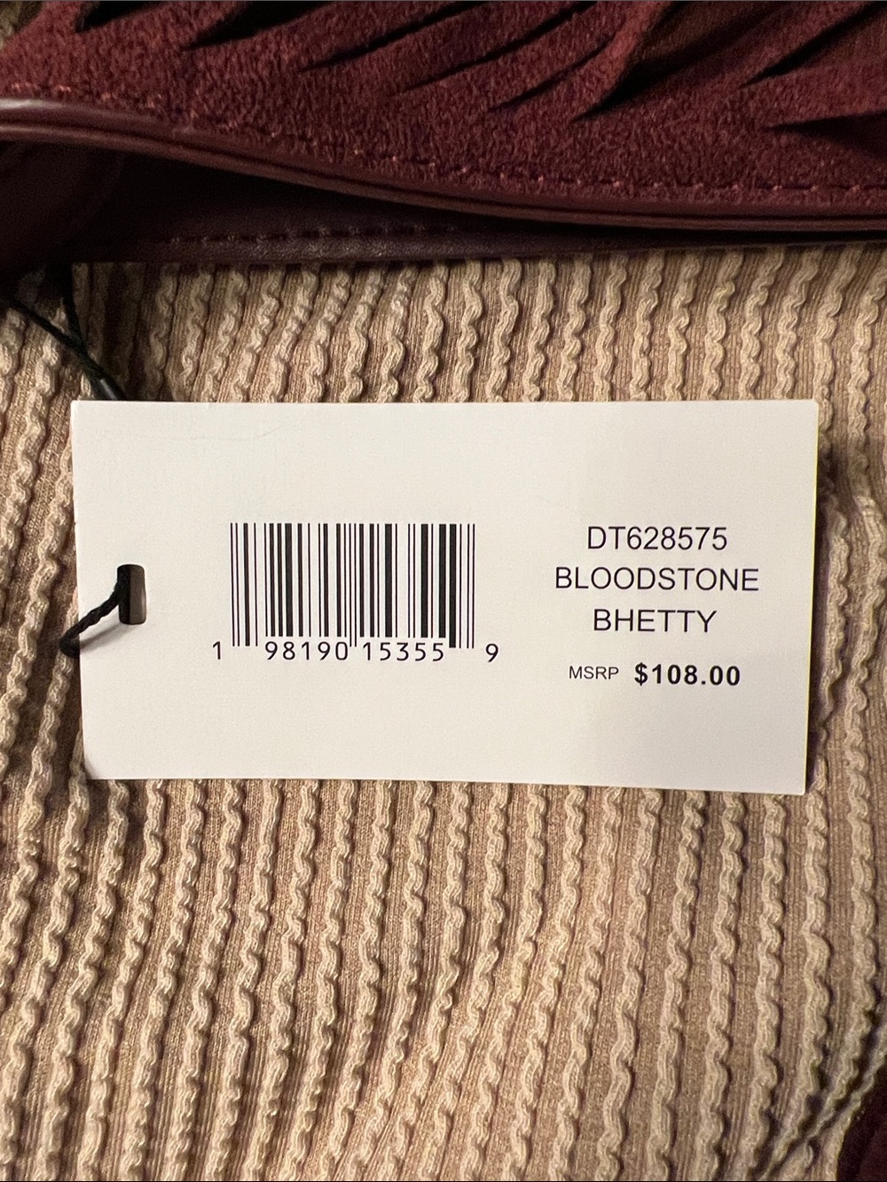 Steve Madden Burgundy Fringe Shoulder Bag - Picture 8 of 8